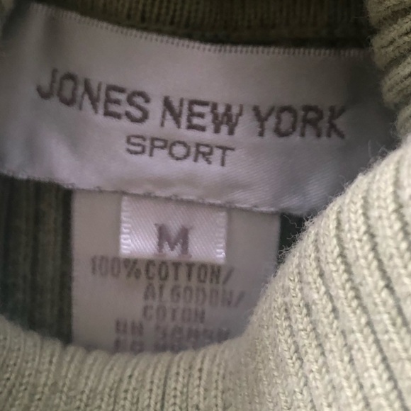 Jones New York Sport Spring Green Ribbed Turtleneck Long Sleeve Sweater Size M - Picture 3 of 3